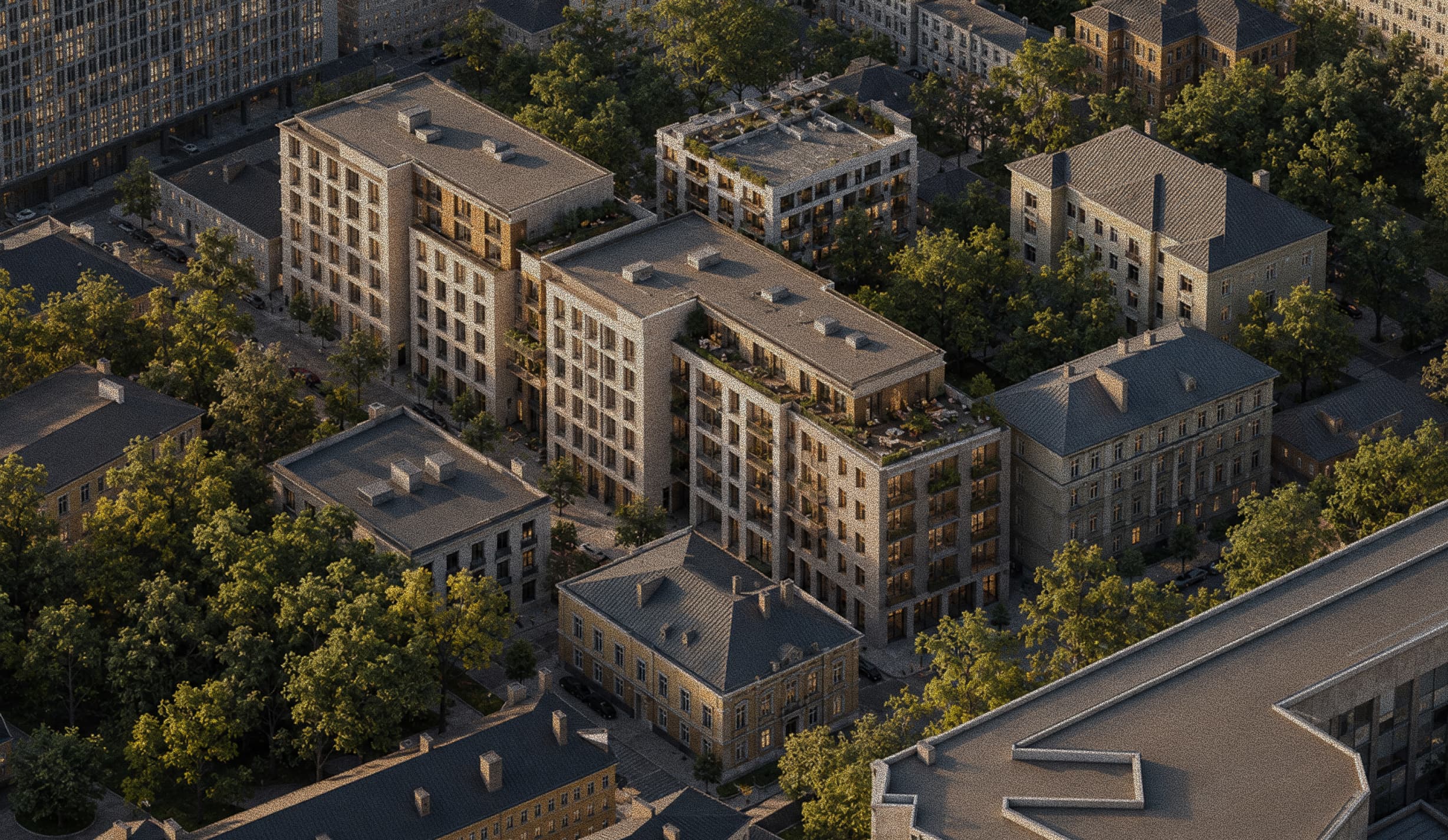 Aerial view of a development site